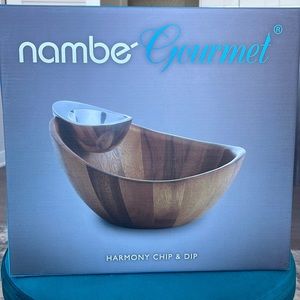 NWT Nambe Harmony Chip and Dip Bowl Set